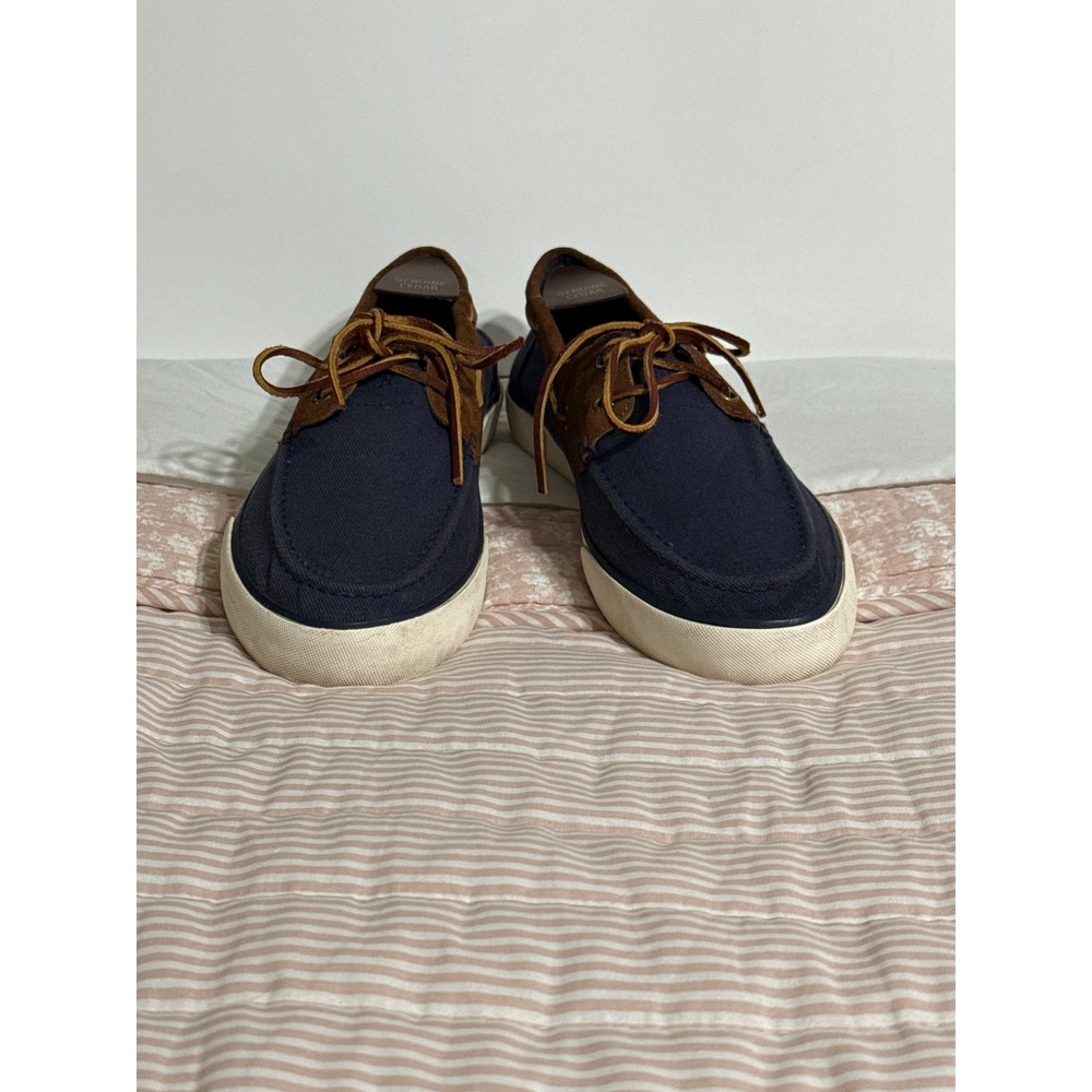 Polo Ralph Lauren Rylander Mens 10D Navy Blue Twill Suede Boat Shoes Sneakers